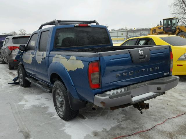 1N6ED27T63C451715 - 2003 NISSAN FRONTIER C BLUE photo 3