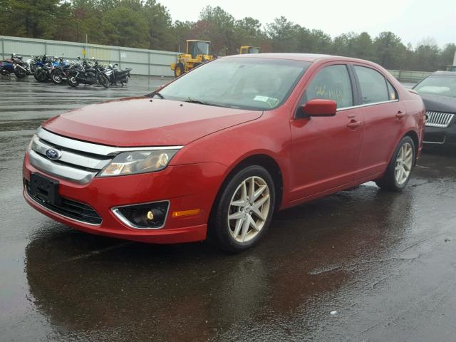 3FAHP0JG9AR293737 - 2010 FORD FUSION SEL RED photo 2