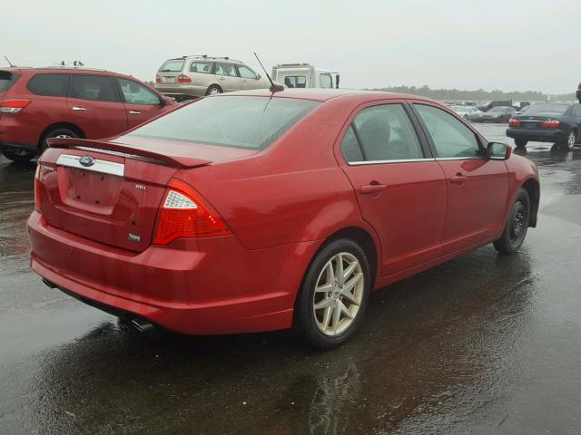 3FAHP0JG9AR293737 - 2010 FORD FUSION SEL RED photo 4