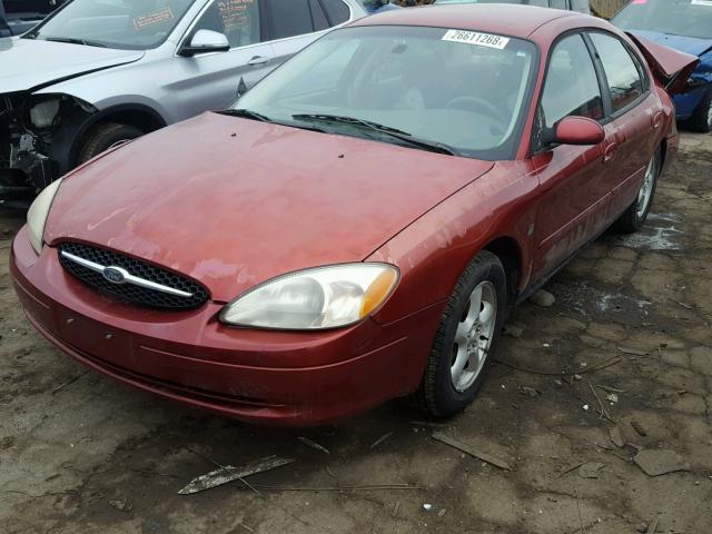 1FAFP55S0YG221944 - 2000 FORD TAURUS SES BURGUNDY photo 2