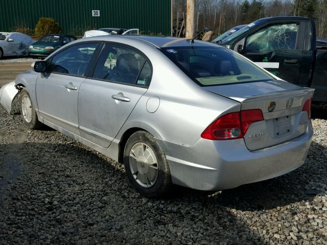 JHMFA36266S007905 - 2006 HONDA CIVIC HYBR SILVER photo 3