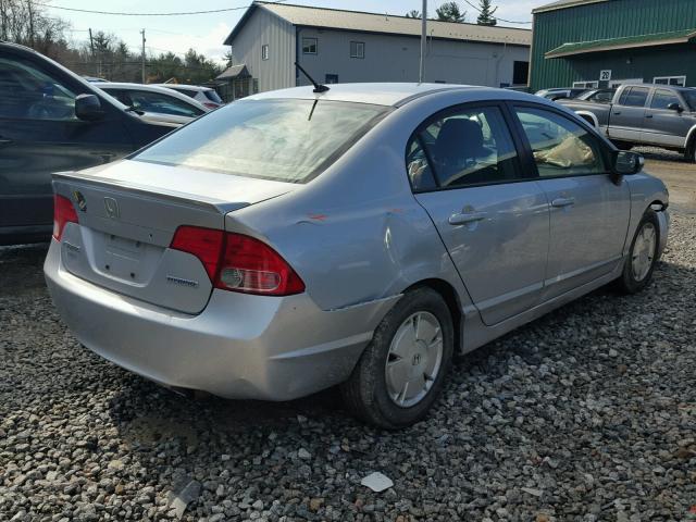 JHMFA36266S007905 - 2006 HONDA CIVIC HYBR SILVER photo 4