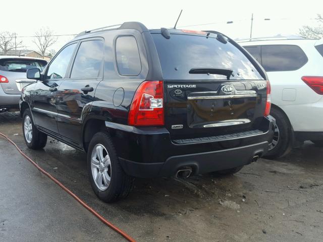 KNDJE724X97656368 - 2009 KIA SPORTAGE L BLACK photo 3