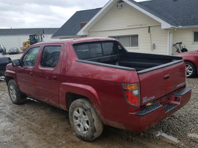 2HJYK16466H501486 - 2006 HONDA RIDGELINE RED photo 3