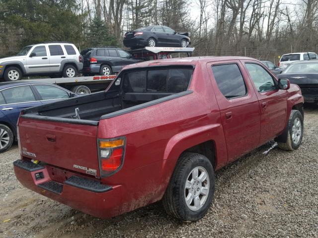 2HJYK16466H501486 - 2006 HONDA RIDGELINE RED photo 4