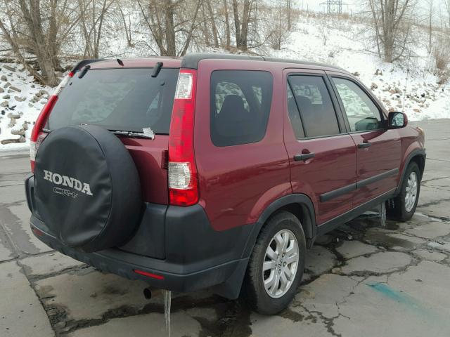 JHLRD78846C014542 - 2006 HONDA CR-V EX RED photo 4