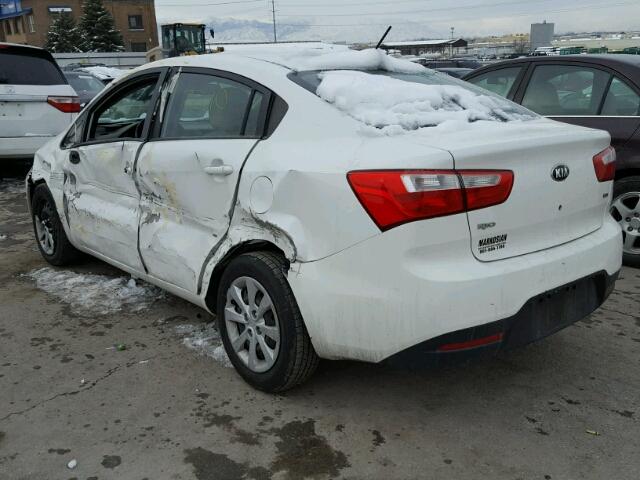 KNADM4A32D6262737 - 2013 KIA RIO LX WHITE photo 3