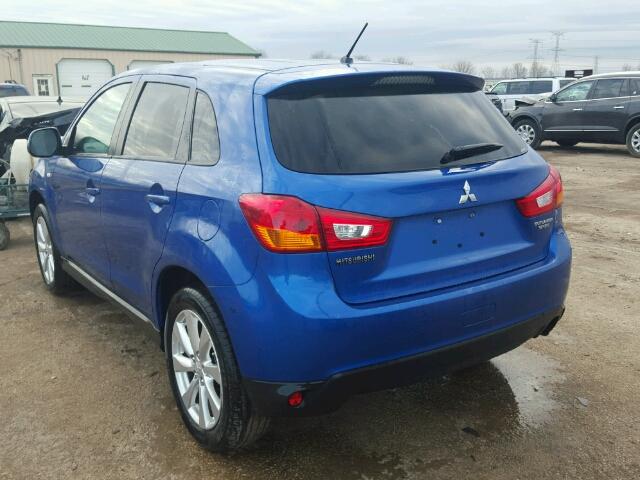 4A4AR3AU8FE050713 - 2015 MITSUBISHI OUTLANDER BLUE photo 3