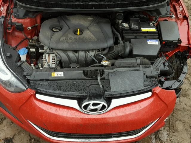 KMHDH4AE0FU354092 - 2015 HYUNDAI ELANTRA SE RED photo 7