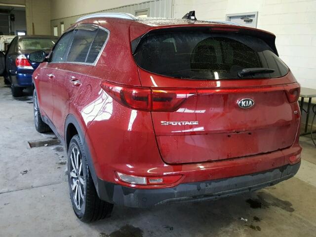 KNDPNCAC2H7221824 - 2017 KIA SPORTAGE E MAROON photo 3