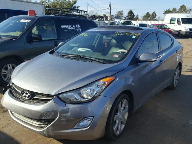 KMHDH4AE1DU756698 - 2013 HYUNDAI ELANTRA GL GRAY photo 2