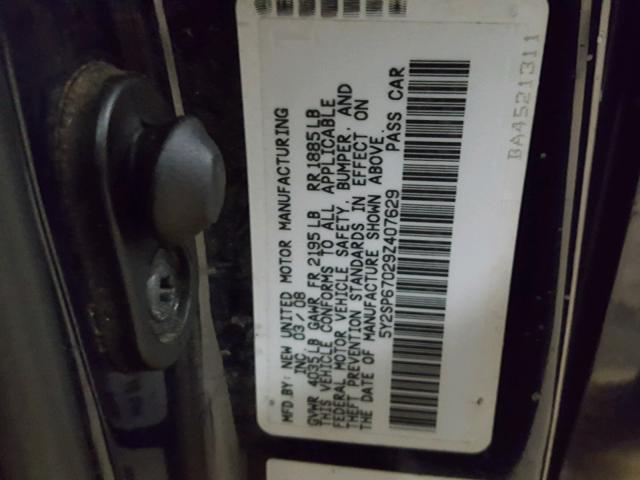 5Y2SP67029Z407629 - 2009 PONTIAC VIBE PURPLE photo 10