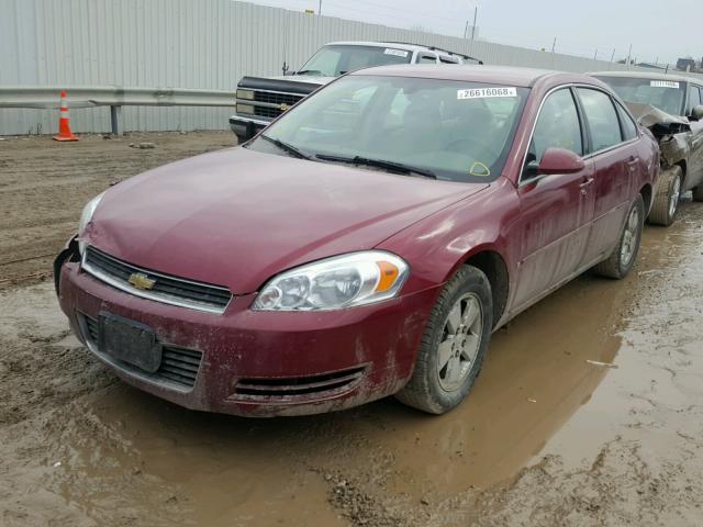 2G1WT58K369106048 - 2006 CHEVROLET IMPALA LT RED photo 2