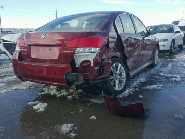 4S3BMCC60D3015617 - 2013 SUBARU LEGACY 2.5 RED photo 4