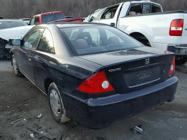 1HGEM22584L054179 - 2004 HONDA CIVIC LX BLACK photo 3