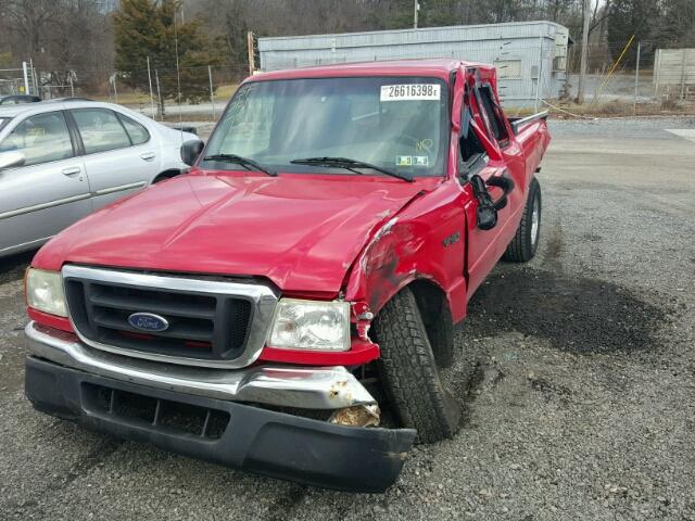 1FTYR44E44PA61449 - 2004 FORD RANGER SUP RED photo 2