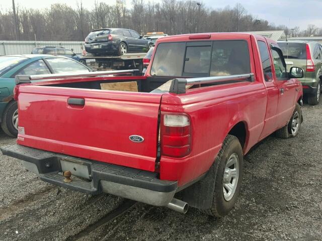 1FTYR44E44PA61449 - 2004 FORD RANGER SUP RED photo 4