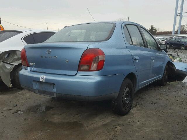 JTDBT123110191538 - 2001 TOYOTA ECHO BLUE photo 4