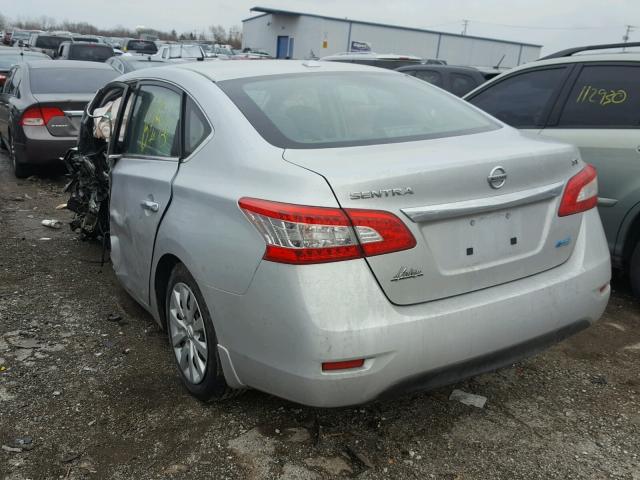 1N4AB7AP0DN902200 - 2013 NISSAN SENTRA S SILVER photo 3