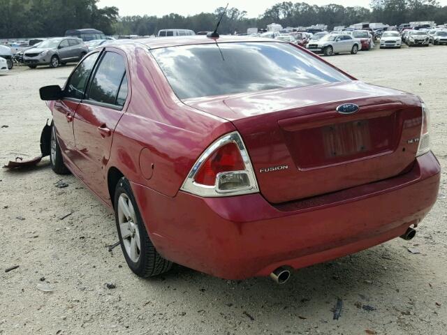 3FAHP07117R186158 - 2007 FORD FUSION SE RED photo 3