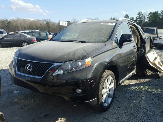 2T2ZK1BA5BC061300 - 2011 LEXUS RX 350 BLACK photo 2