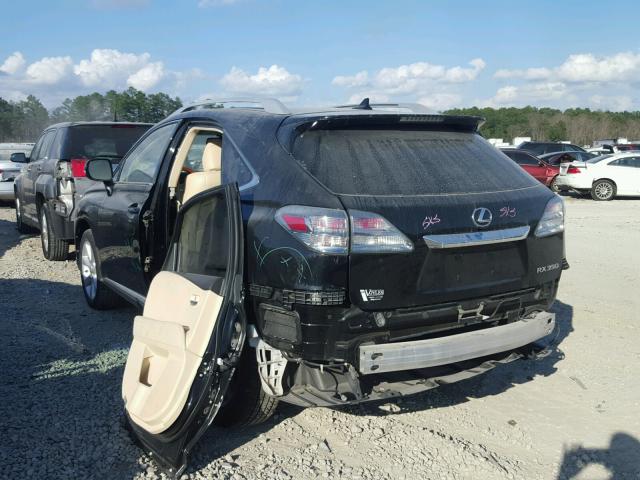 2T2ZK1BA5BC061300 - 2011 LEXUS RX 350 BLACK photo 3