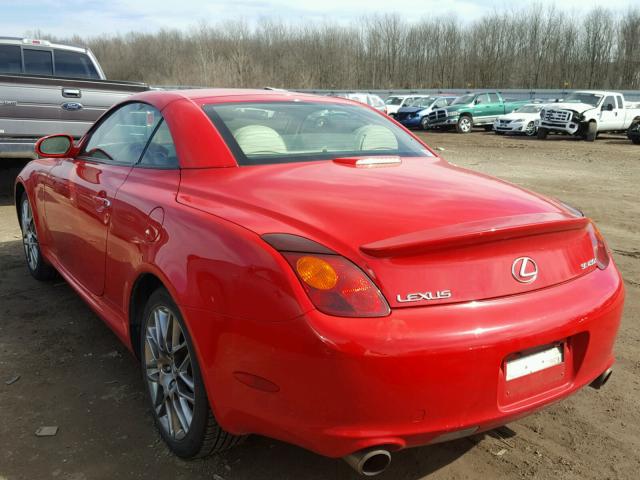 JTHFN48Y850065424 - 2005 LEXUS SC 430 RED photo 3