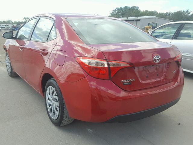 2T1BURHE9HC794550 - 2017 TOYOTA COROLLA L RED photo 3