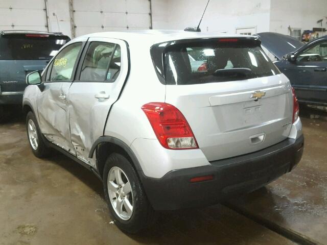 KL7CJPSBXFB101235 - 2015 CHEVROLET TRAX 1LS SILVER photo 3