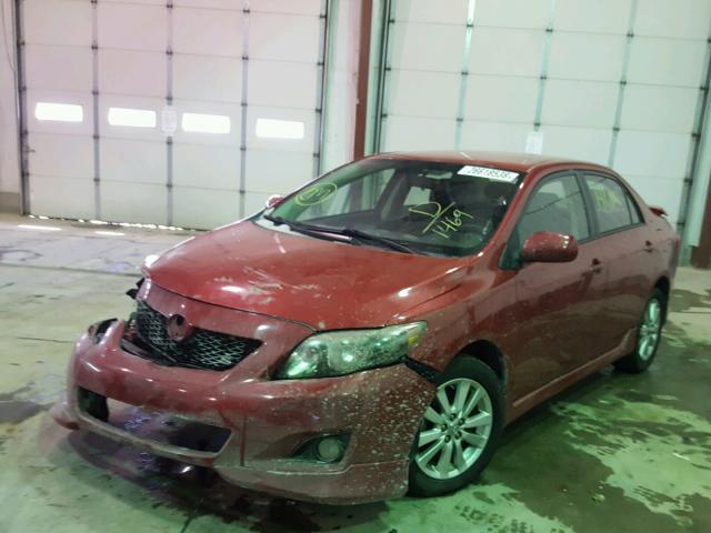 2T1BU4EE2AC361469 - 2010 TOYOTA COROLLA BA RED photo 2