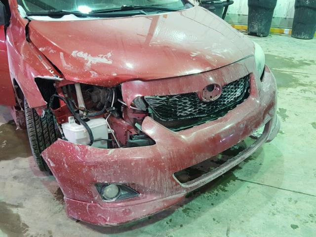 2T1BU4EE2AC361469 - 2010 TOYOTA COROLLA BA RED photo 9