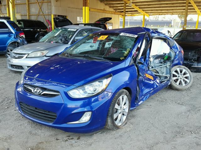 KMHCU4AE7CU108420 - 2012 HYUNDAI ACCENT GLS BLUE photo 2