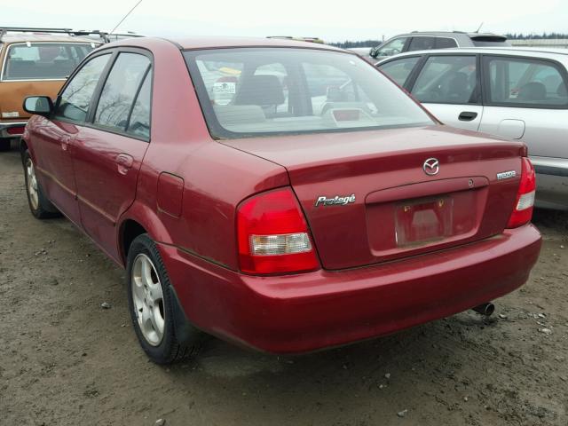 JM1BJ225220552113 - 2002 MAZDA PROTEGE DX RED photo 3