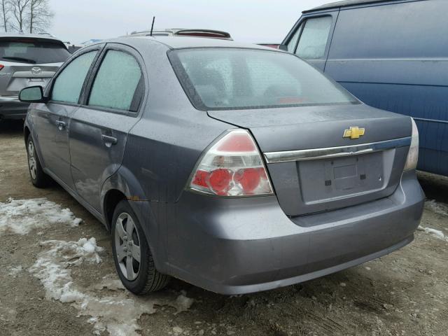 KL1TD56E39B386309 - 2009 CHEVROLET AVEO LS GRAY photo 3