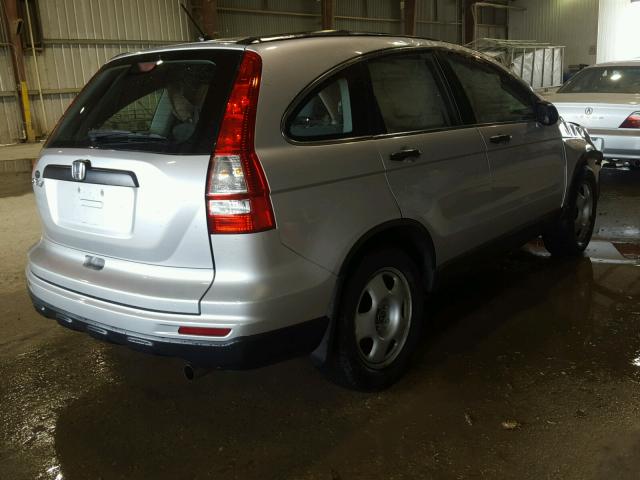 5J6RE3H36AL045155 - 2010 HONDA CR-V LX SILVER photo 4