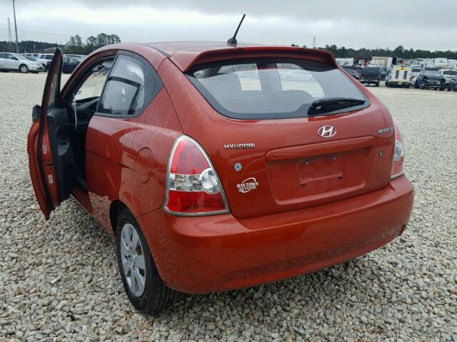 KMHCM3AC3AU160827 - 2010 HYUNDAI ACCENT BLU ORANGE photo 3