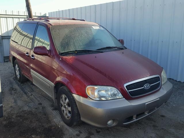 KNDUP131846589180 - 2004 KIA SEDONA EX BURGUNDY photo 1