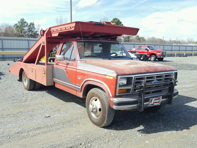 1FDJF3712GKA21428 - 1986 FORD F350 RED photo 1