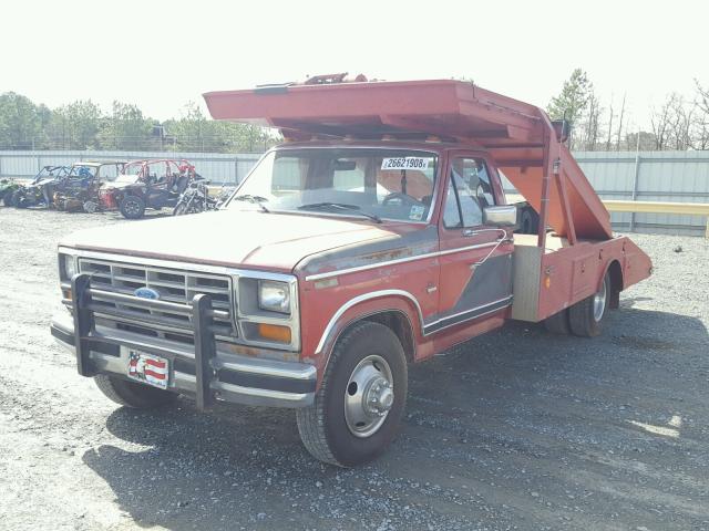 1FDJF3712GKA21428 - 1986 FORD F350 RED photo 2