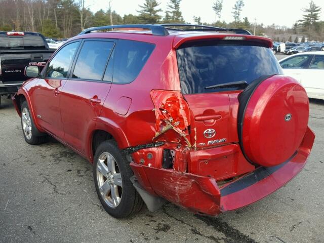 JTMBD32V085160899 - 2008 TOYOTA RAV4 SPORT RED photo 3