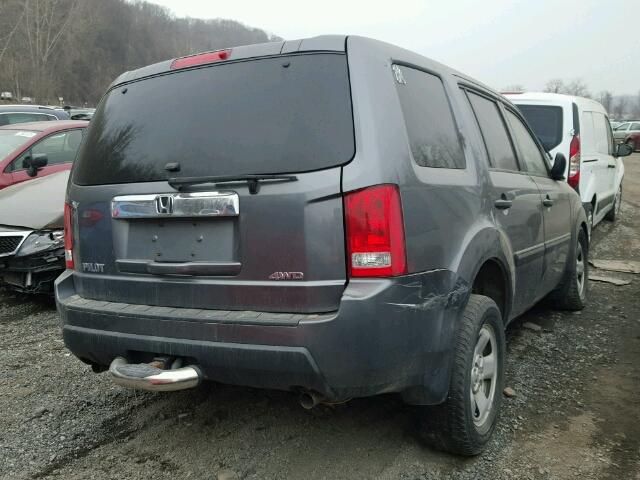 5FNYF4H29BB098156 - 2011 HONDA PILOT LX GRAY photo 4