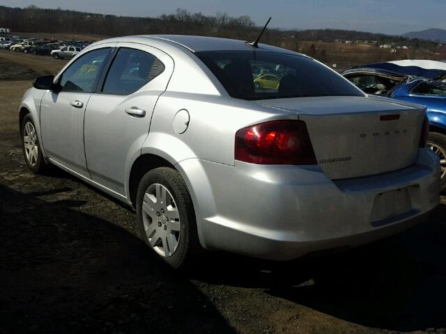 1C3CDZAB1CN310594 - 2012 DODGE AVENGER SE SILVER photo 3