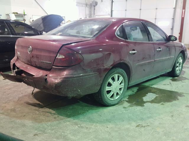 2G4WC532551336181 - 2005 BUICK LACROSSE C MAROON photo 4