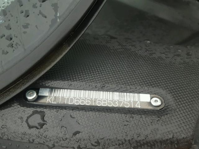 KL1TD66616B537514 - 2006 CHEVROLET AVEO BASE Արծաթագույն լուսանկար 10