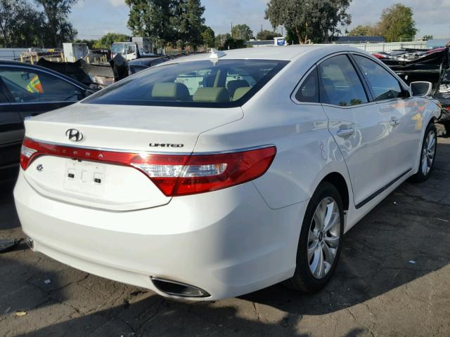 KMHFH4JGXEA370133 - 2014 HYUNDAI AZERA GLS WHITE photo 4