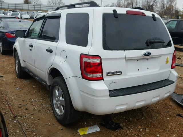 1FMCU03Z18KD77511 - 2008 FORD ESCAPE XLT WHITE photo 3