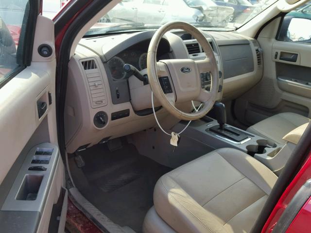 1FMCU93G69KA53684 - 2009 FORD ESCAPE XLT BURGUNDY photo 9