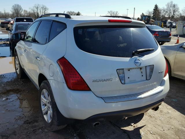 JN8AZ08W07W627067 - 2007 NISSAN MURANO SL WHITE photo 3