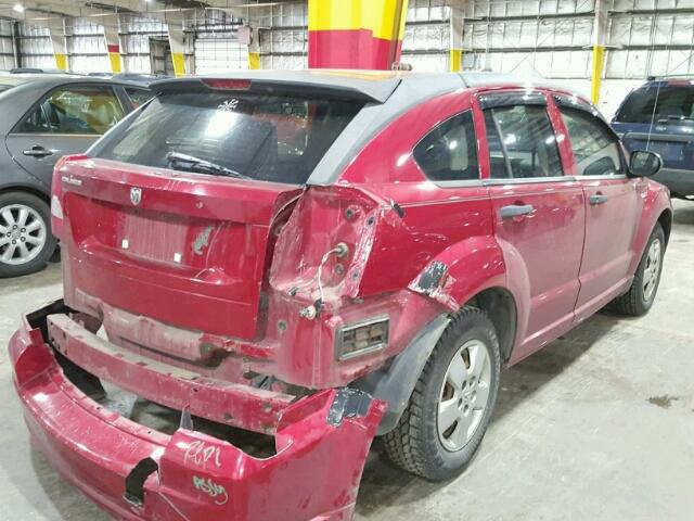 1B3HB28C58D642405 - 2008 DODGE CALIBER RED photo 4