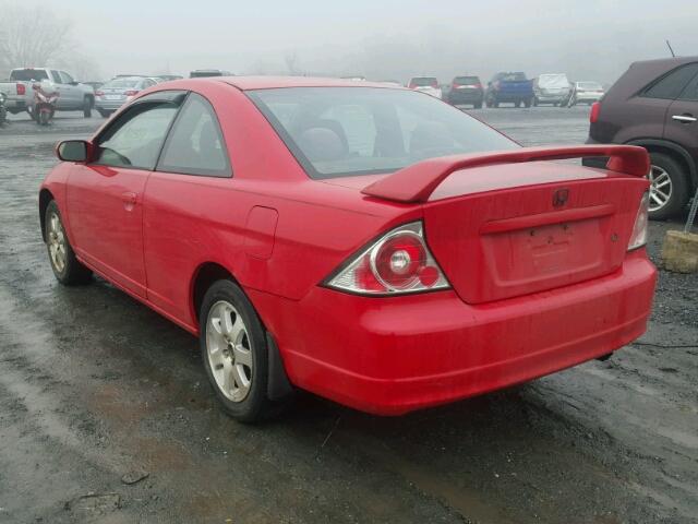 1HGEM22963L002051 - 2003 HONDA CIVIC EX RED photo 3